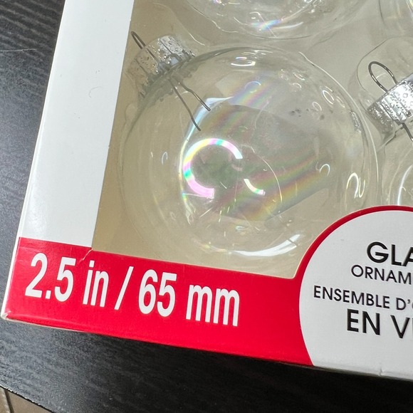 Ashland Glass Ornaments 2.5" Clear Set of 8 & Silver Glitter Bird Ornaments 5pc‎ - Picture 3 of 7